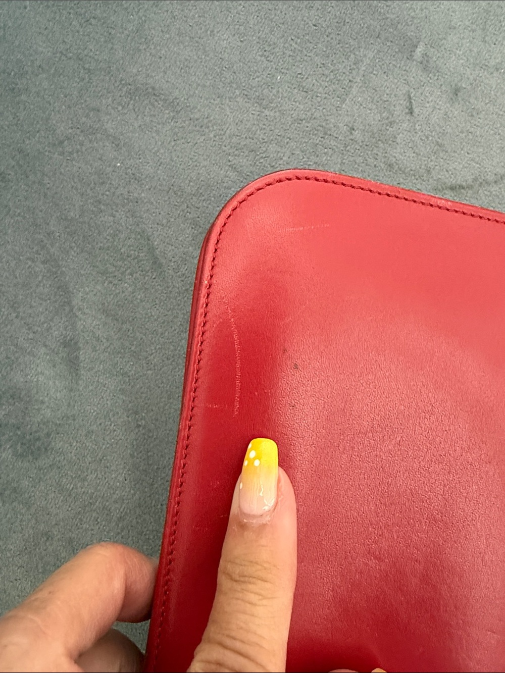 Saint Laurent Paris Red Leather Zip Around Long Wallet Gold Logo Authentic YSL - Picture 7 of 7